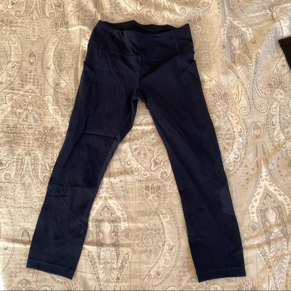 Lululemon Pace-revival Navy Cropped Leggings Sz 4